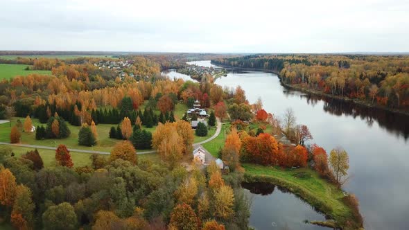 Golden Autumn In A Country Estate