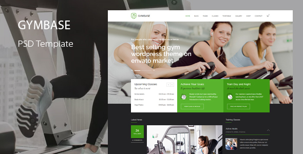 GymBase - Gym Fitness PSD Template