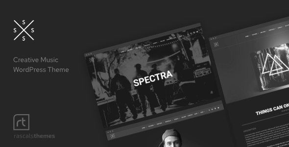 Spectra - ciągłe odtwarzanie muzyki Motyw WordPress