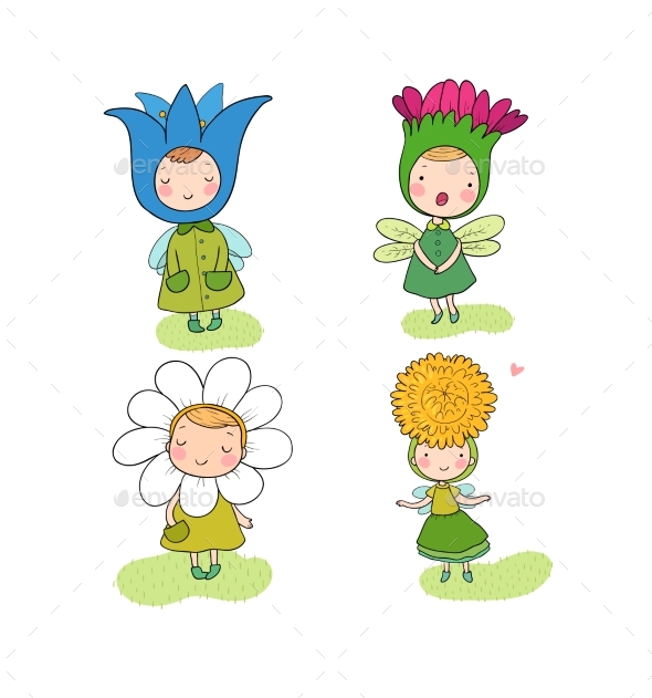Cartoon Flower Fairies