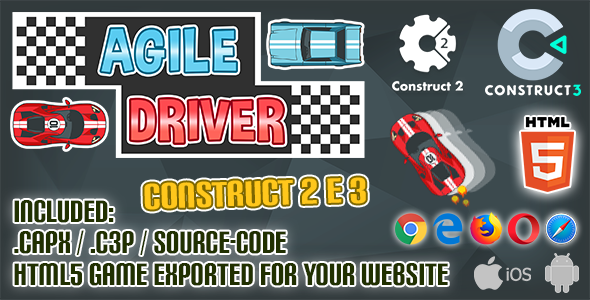 Agile Driver Html5 - Construct 2 &Amp; 3 (.Capx + .C3P + Source-Code)