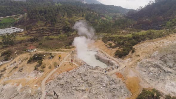 Volcanic Plateau Indonesia Dieng Plateau