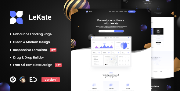 LeKate - Saas and software Unbounce Landing Page
