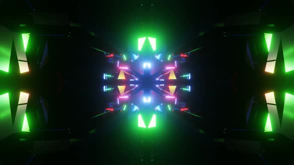 Vj Loop Flying Through the Neon Lights of a Sparkling Tunnel 02