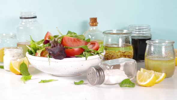 Variety of sauces and salad dressings