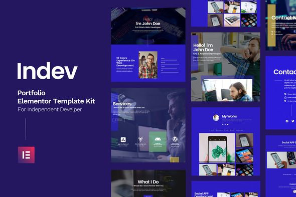 Indev - Portfolio Elementor Template Kit For Developer