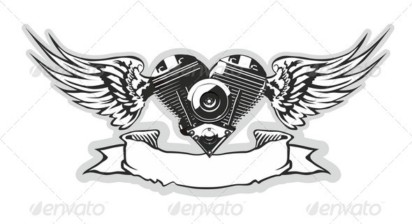 Winged Motorbike Symbol