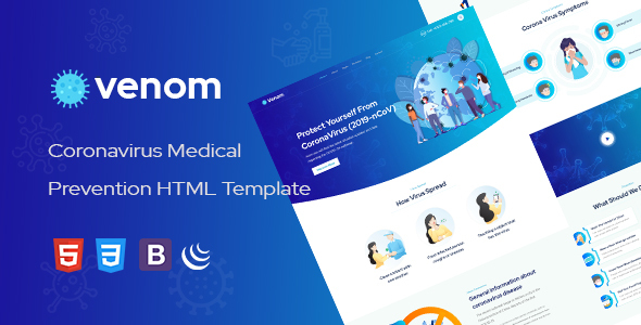 Venom -  Coronavirus Medical Prevention HTML Template