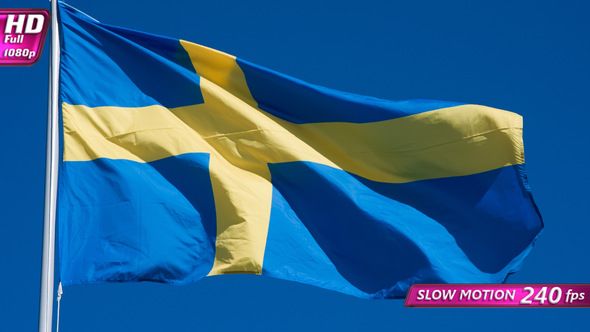 Swedish Flag Lit By The Sun alt