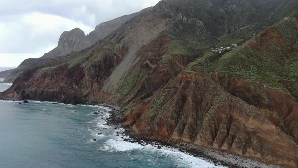 Benijo beach in Tenerife, Canary Islands, Spain - Aerial shot