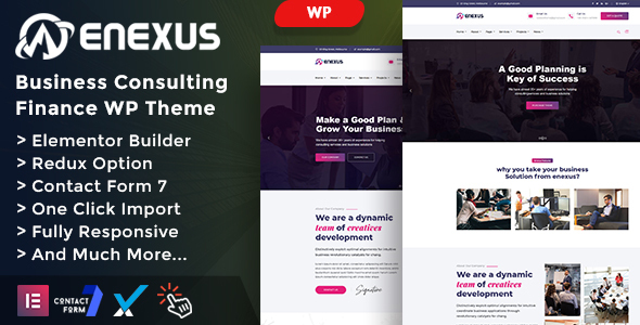 Enexus – Consulting Business Elementor WordPress Theme Preview