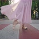 Ballerina in Pointe Shoes Dances on Crosswalk in City - VideoHive Item for Sale