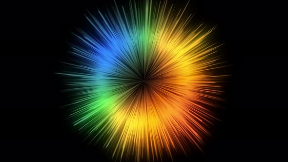 Explosion Animation of Multicolored Rays