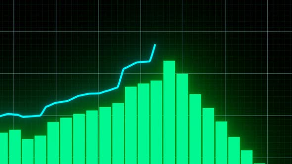 Stock market animated graphic.  Stock price chart. alt