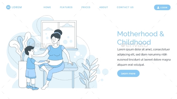 Motherhood and Childhood Landing Page Design