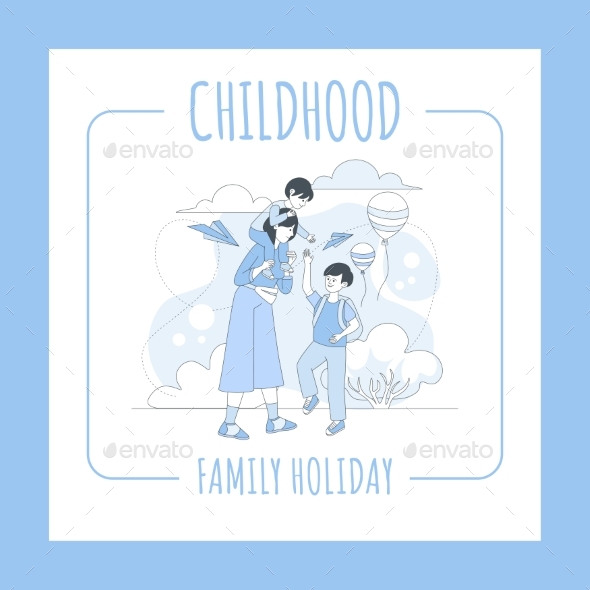 Childhood, Family Holiday Flyer Template. Mothers
