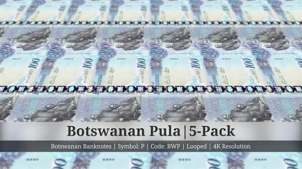Botswanan Pula | Botswana Currency - 5 Pack | 4K Resolution | Looped