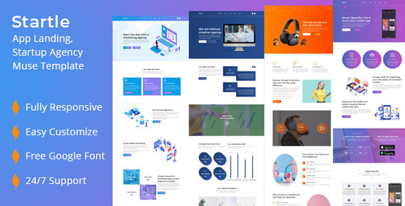 Startle-App Landing Startup Agency Muse Template