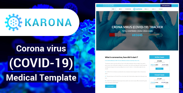 Karona - Corona Virus  Medical HTML Template