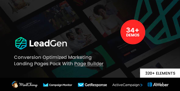 LeadGen - Uniwersalny marketingowy pakiet stron docelowych z HTML Builderem