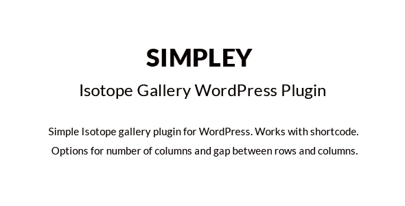 Simpley - Isotope Gallery WordPress plugin