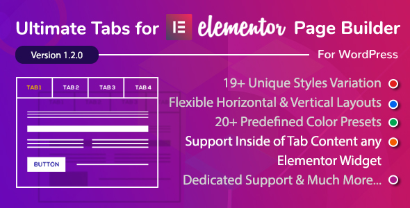 Ultimate Tabs – Addon for Elementor Page Builder WordPress Plugin