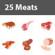 Meats Color Vector Icons - GraphicRiver Item for Sale