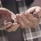 The worn-out hands of the gardener, the farmer's dirty hands. Dry soil in the hands, drought. - VideoHive Item for Sale