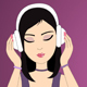 Cartoon Woman Listens To The Music - VideoHive Item for Sale