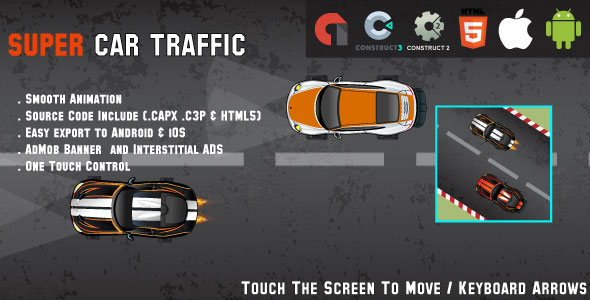 Car Traffic - HTML5 Racing Game - Android & IOS + AdMob (HTML5, CAPX & C3P)
