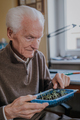 Senior observes sprouts of green vegetables - PhotoDune Item for Sale