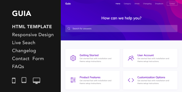 Guia - Helpdesk and Documentation HTML5 Responsive Template