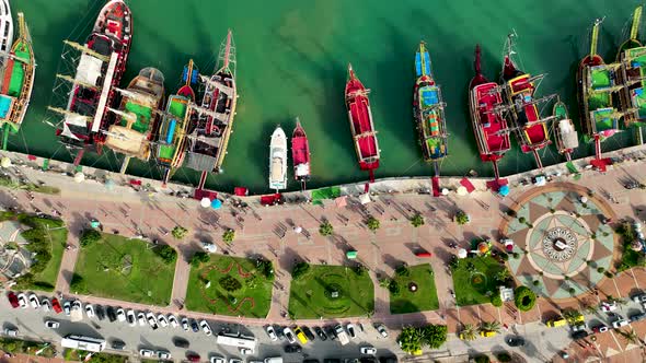 Pirate Harbor aerial view Turkey Alanya 4 K
