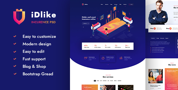 Idlike - Creative Agency PSD Template