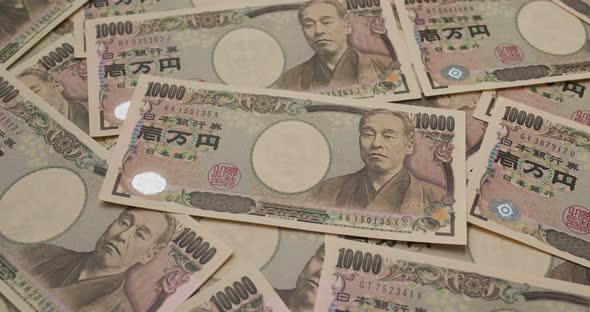 Stack of Japanese Yen banknote