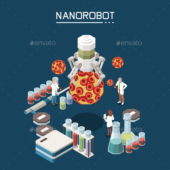 Nanotechnology Isometric Composition