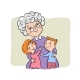 Grandmother Hugs Her Grandchildren - GraphicRiver Item for Sale