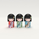 Japanese Wooden Dolls - 3DOcean Item for Sale