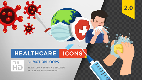 Healthcare Icons (Coronavirus) FULL HD