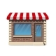 Brick Small Store Facade with Awning - GraphicRiver Item for Sale