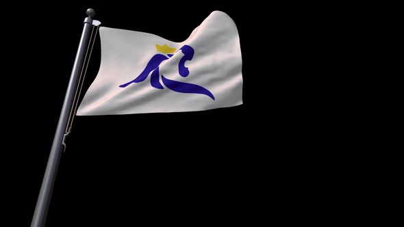 Flag Of Luxembourg City With Alpha Channel 4K