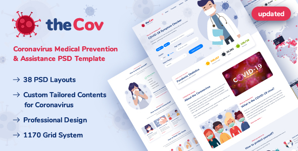 TheCov - Coronavirus Prevention & Assistance PSD Template