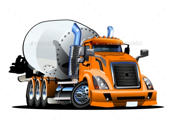 Cartoon Concrete Mixer Truck