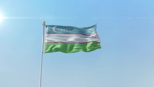 Uzbekistan Flag 