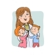 Paediatric Doctor with Children - GraphicRiver Item for Sale