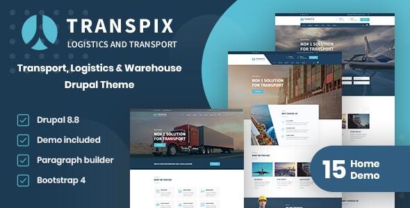 Transpix - Transport, Logistics & Warehouse Drupal 8.8 Theme With Page Builder