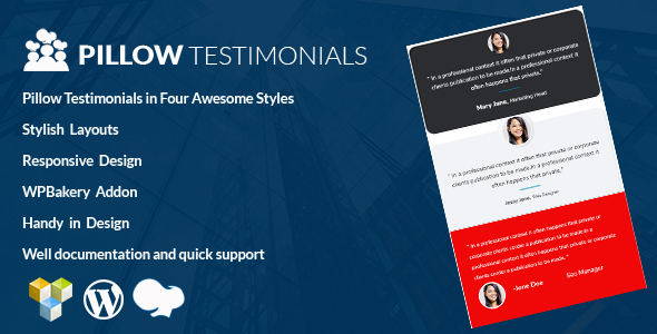Pillow Testimonial Addon WPBakery Page Builder