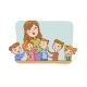 Teacher with Children - GraphicRiver Item for Sale