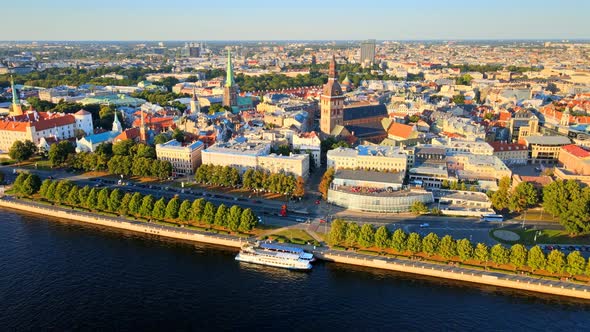 Riga old town birds view