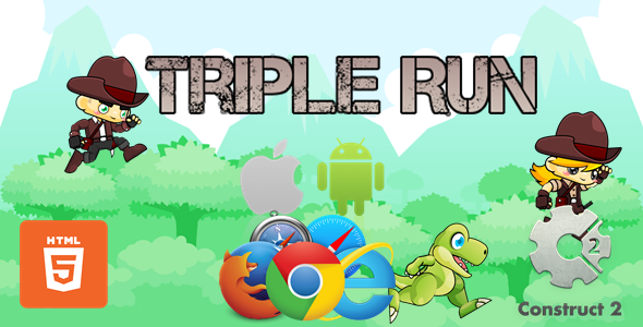 Triple Run - HTML5 Construct 2 Game (.Capx)